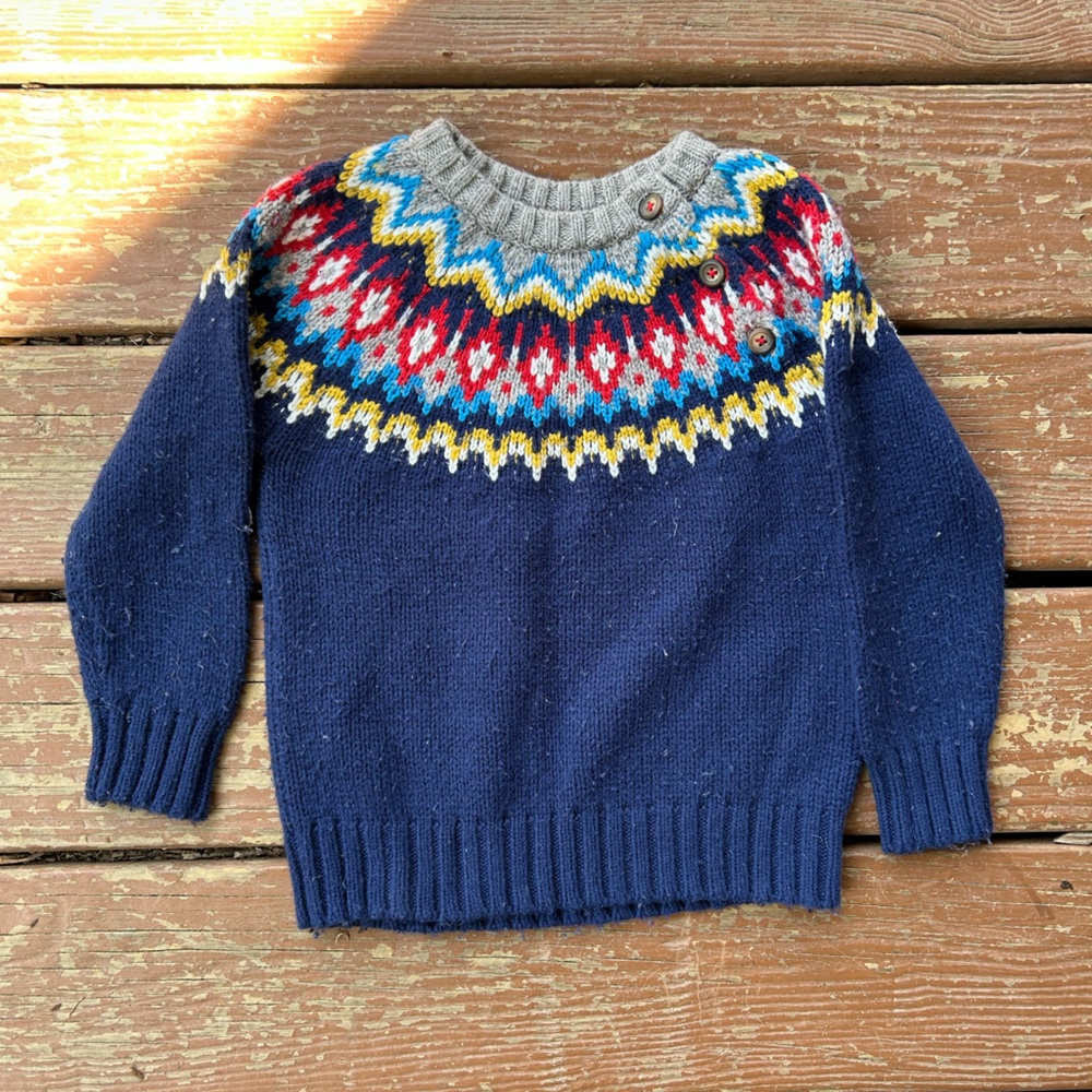 Baby Boden Navy and Multicolor Sweater